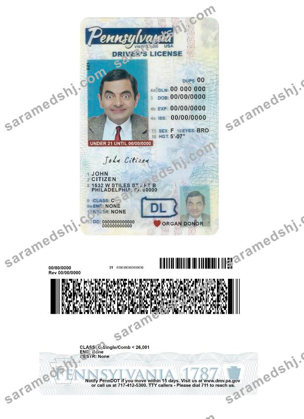 USA Pennsylvania driving license under 21